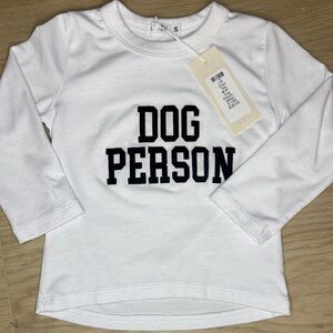White Long Sleeve 'Dog Person' Kids Tee
